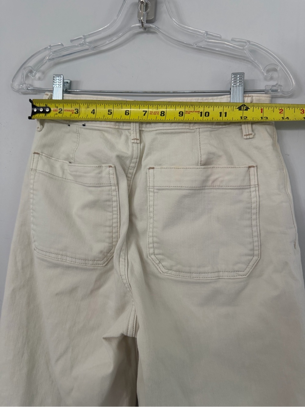 GAP women’s 27 cream ivory wide leg patch pockets denim jeans - Picture 5 of 11